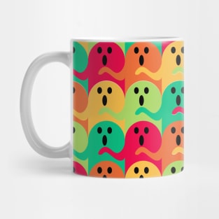 Ghost Tessellation Pattern (Retro Color) Mug